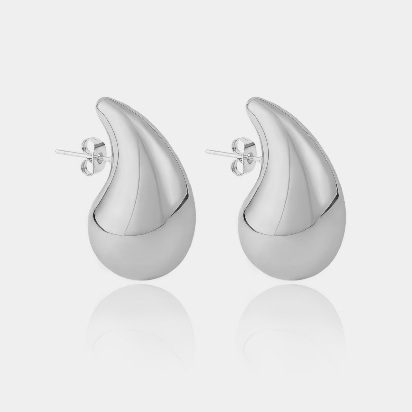 Silver Dome Drop earrings #color_silver