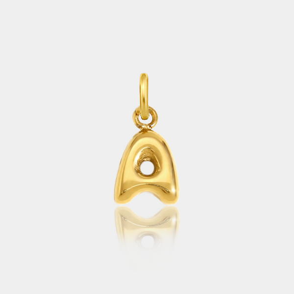 Gold pendant with the letter 'A' on a light gray background #letter_a