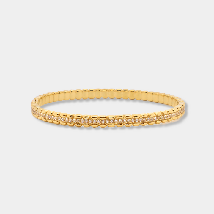Lyra Slim Sculpted Pavé Bangle