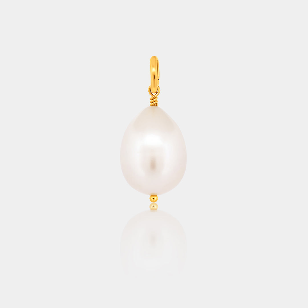 freshwater teardrop pearl charm 