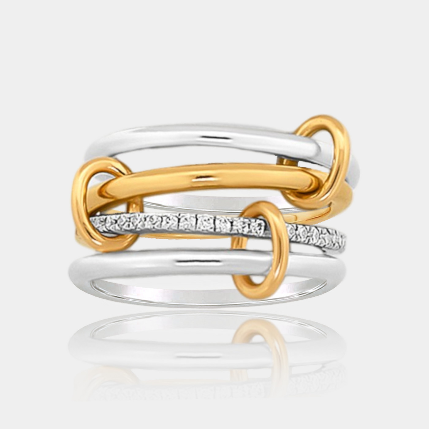 Two Tone Linked Ring 