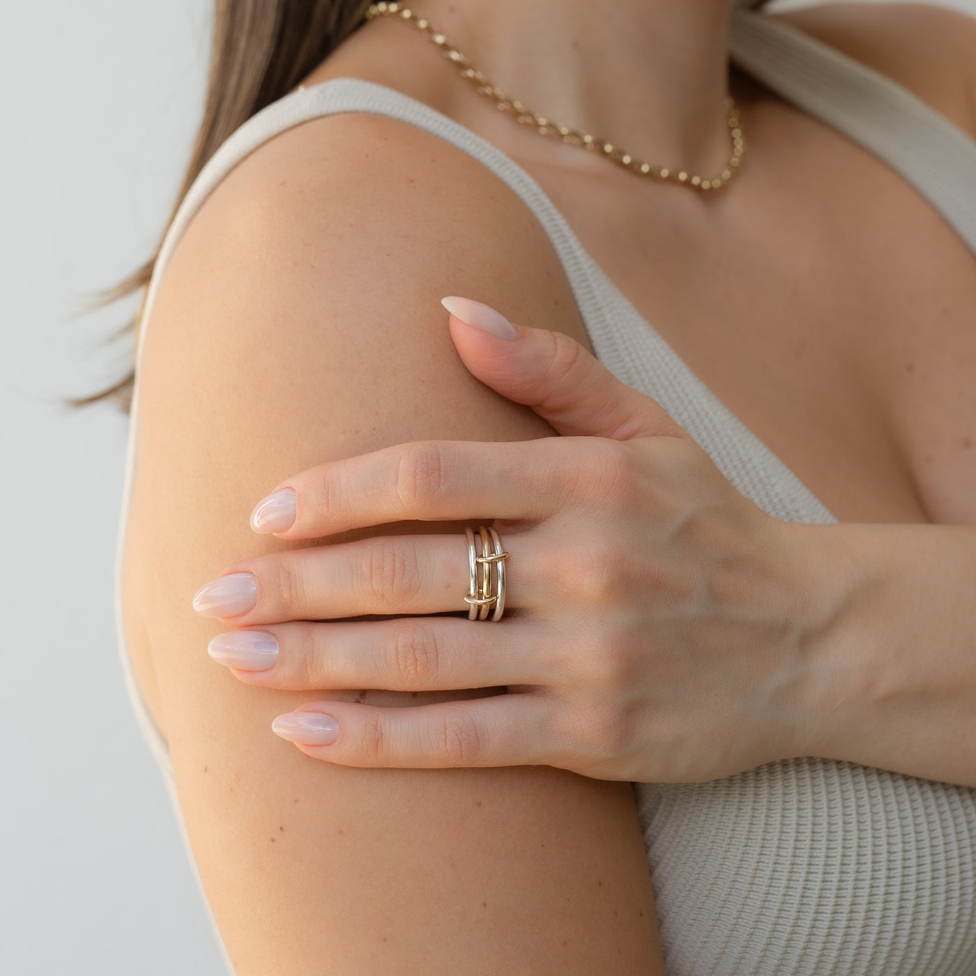 Two Tone Linked Ring 