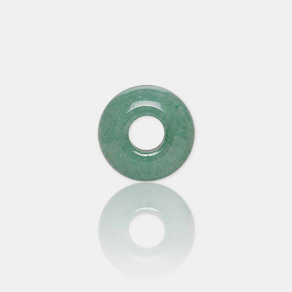 aventurine spacer bead on a light grey background