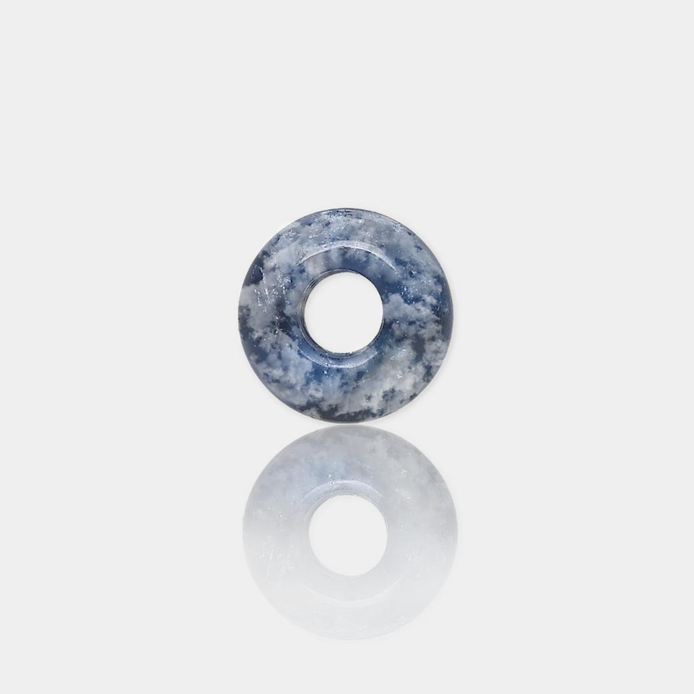 sodalite spacer bead on a light gray background