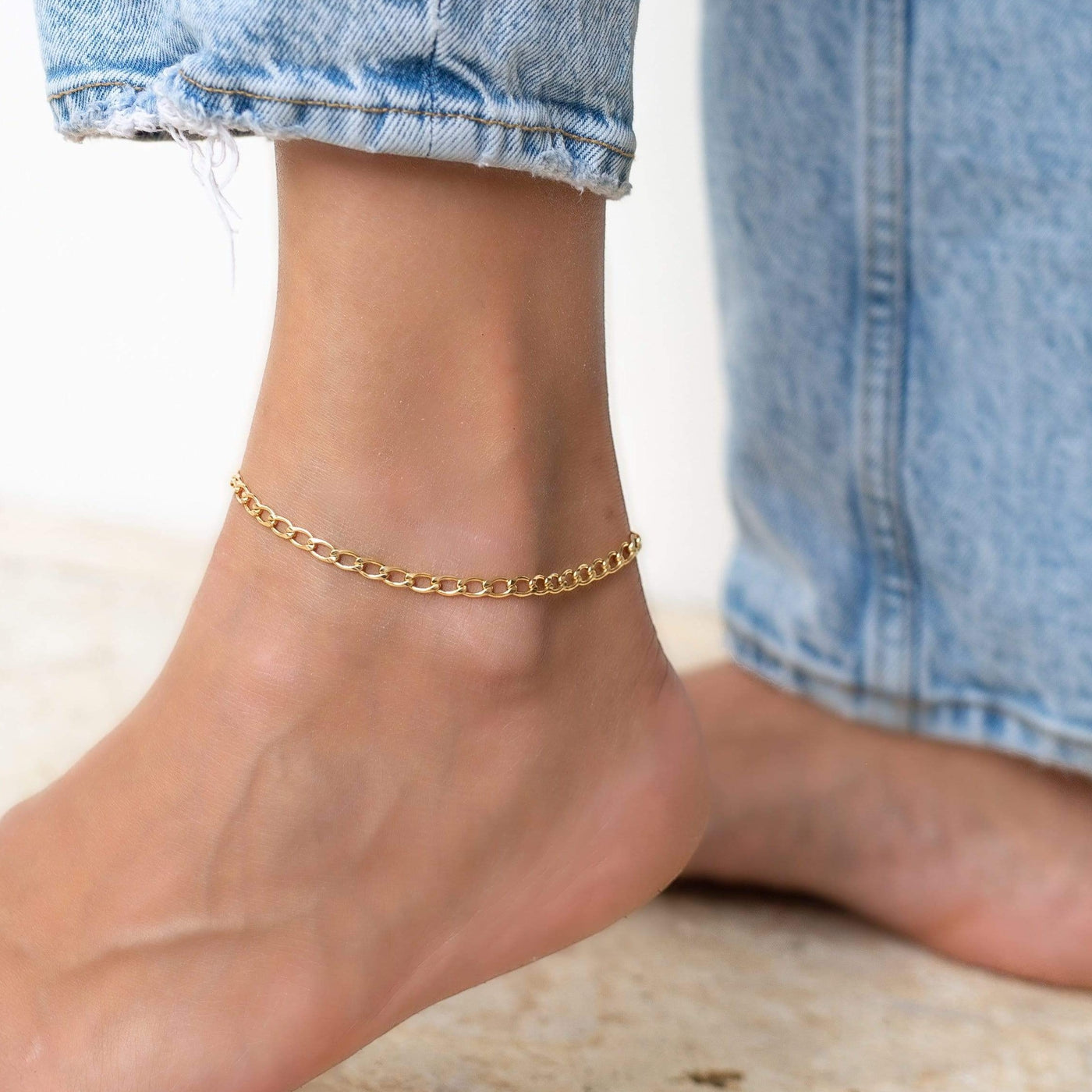 14K Gold Filled Anklets Parker Anklet LINK'D THE LABEL