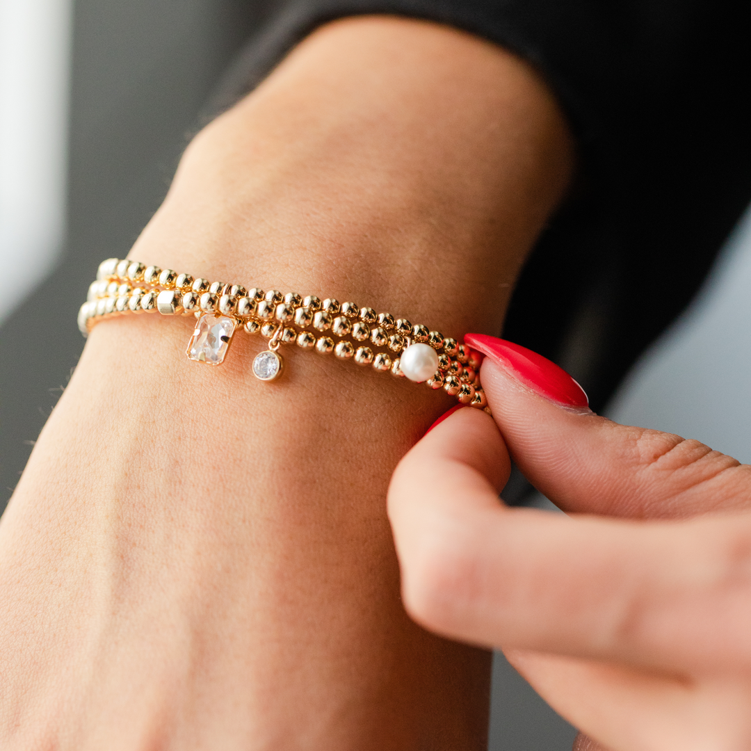 14K Gold Filled Bracelets Beaded Charm Bracelets x Katie Fawn LINK'D THE LABEL