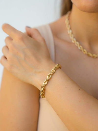 14K Gold Filled Bracelets Chunky Rope Bracelet LINK'D THE LABEL