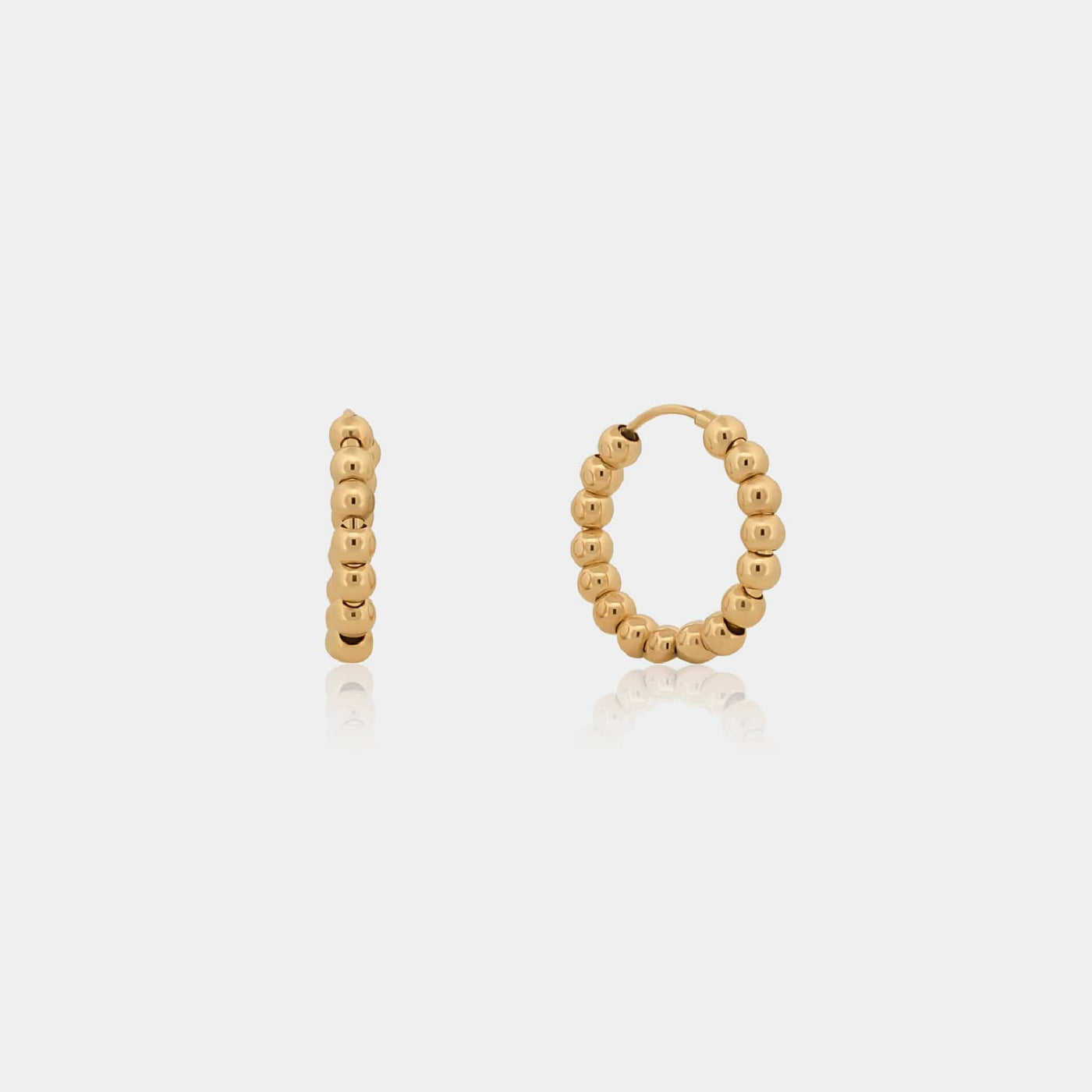 14K Gold Filled Earrings Beaded Hoops