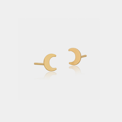 Crescent moon stud earrings in 14k gold fill
