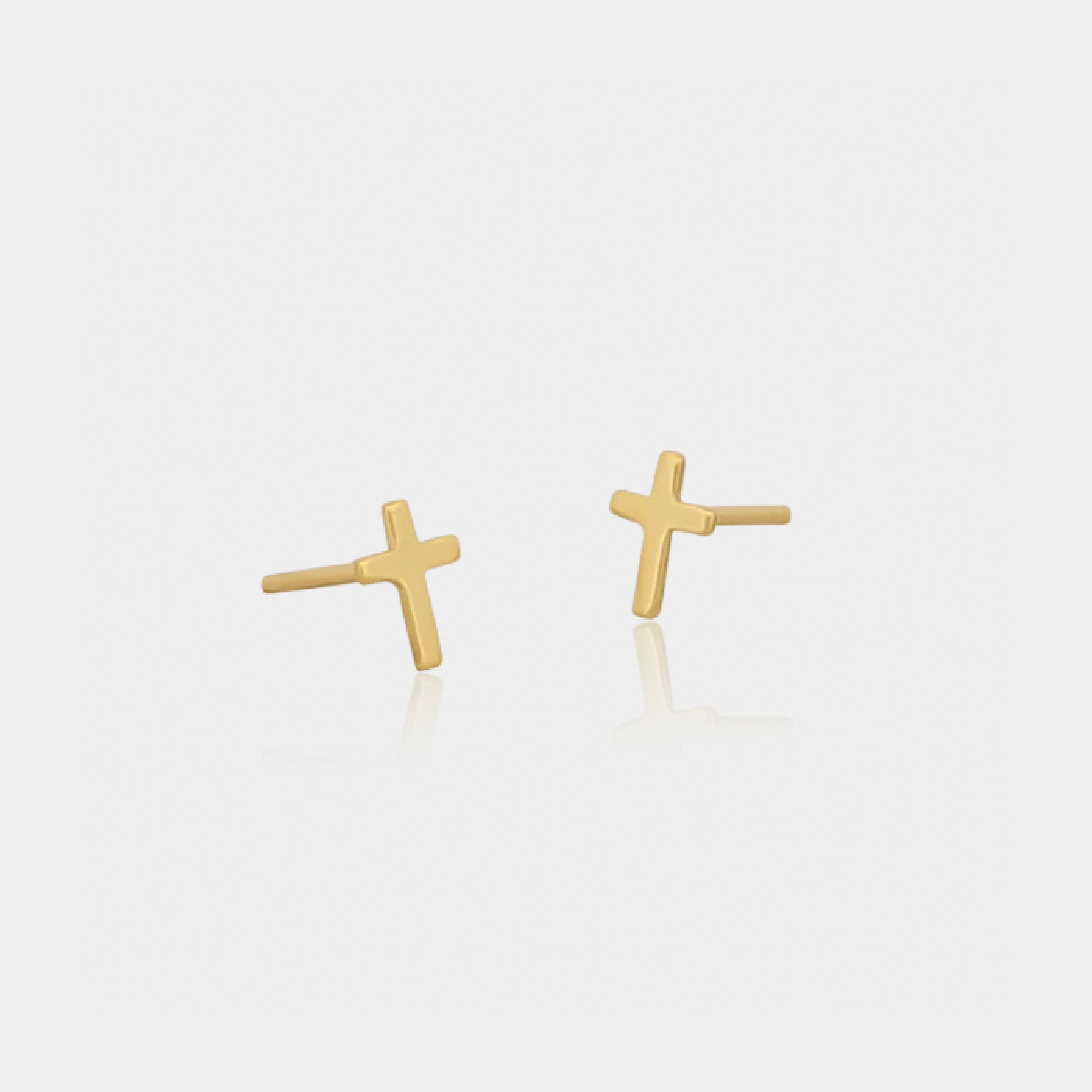 14k Gold Filled Tiny Cross Stud Earrings | Hypoallergenic Cross ...