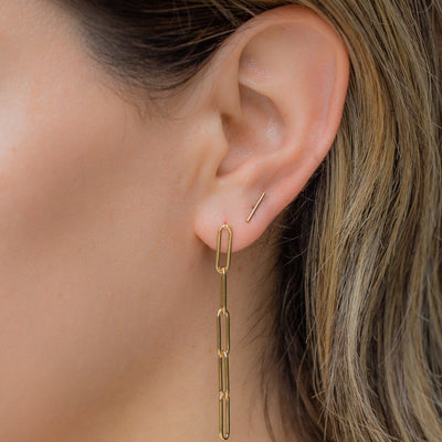 14K Gold Filled Earrings Paperclip Drop Earrings LINK'D THE LABEL
