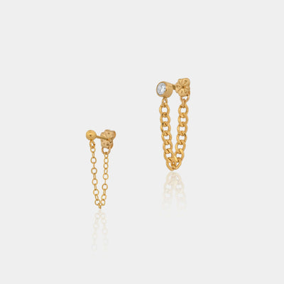 14K Gold Filled Earrings Rachel Earring Stack LINK'D THE LABEL