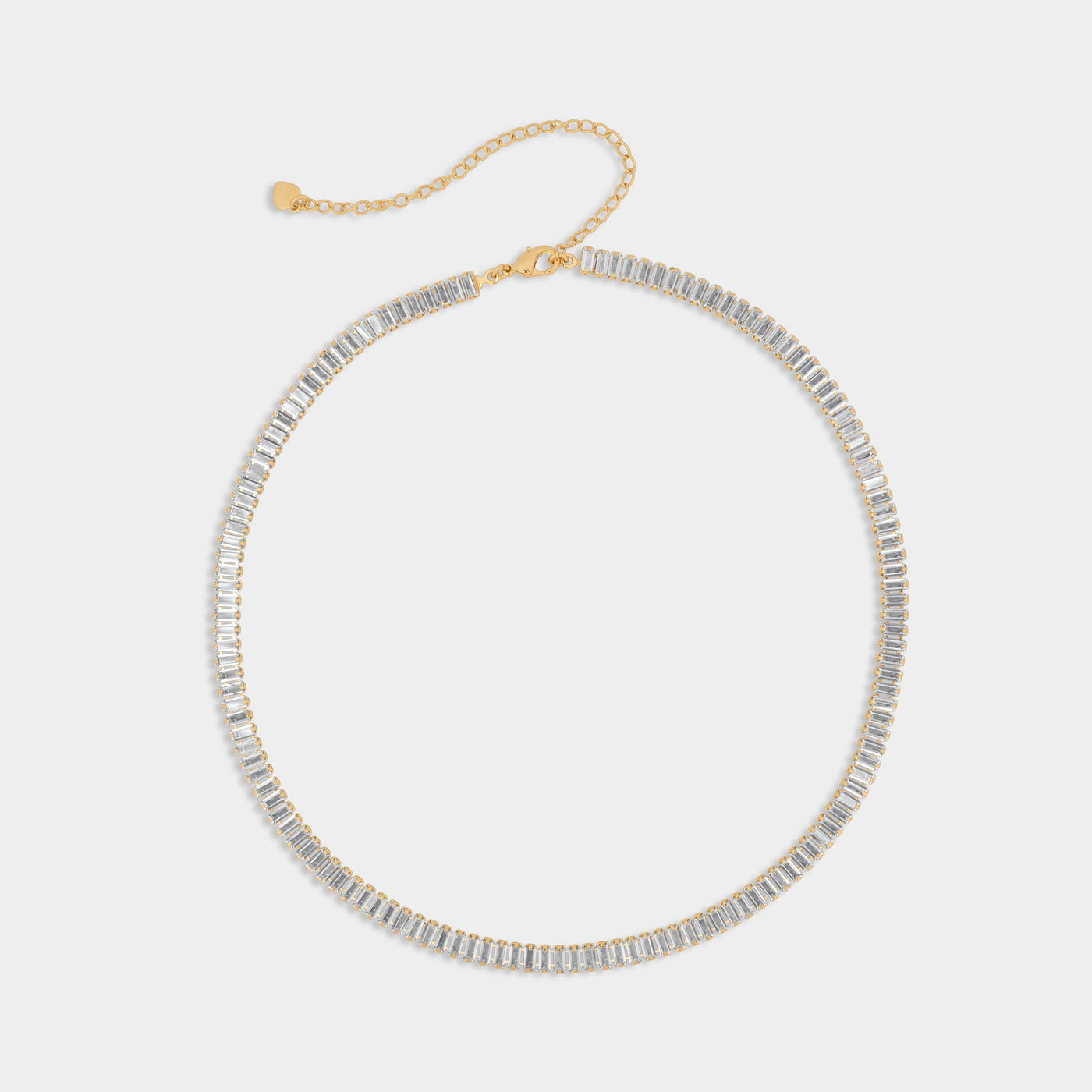 Zirconia Tennis Diamond Necklace in Yellow 18k Brazilian Gold Layered