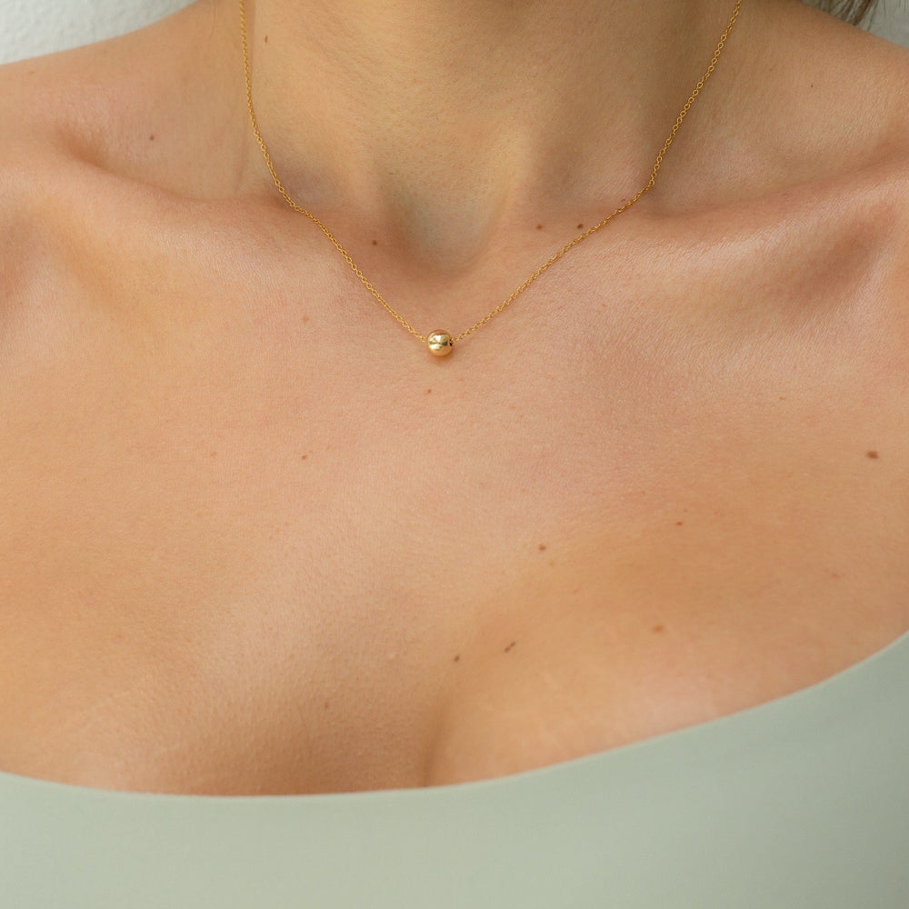 14K Gold Filled Necklaces Bead Solitaire Necklace LINK'D THE LABEL