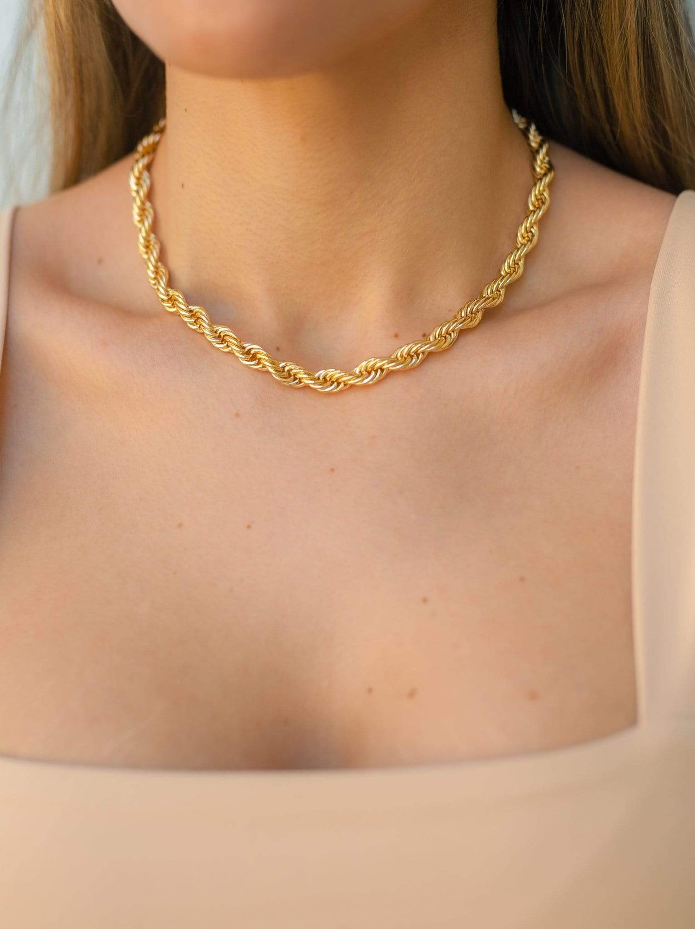 14K Gold Filled Necklaces Chunky Rope Necklace LINK'D THE LABEL