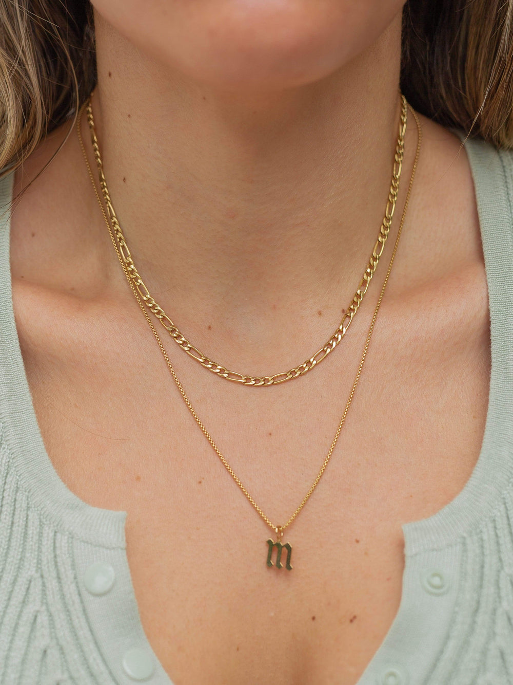 14K Gold Filled Necklaces Figaro Necklace LINK'D THE LABEL