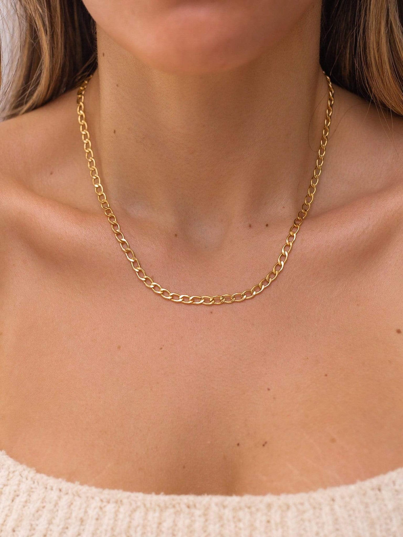 14K Gold Filled Necklaces Medium Curb Chain Necklace LINK'D THE LABEL
