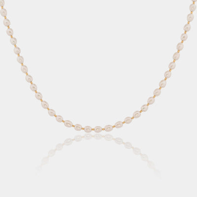 14K Gold Filled Necklaces Medium Pearl Necklace LINK'D THE LABEL