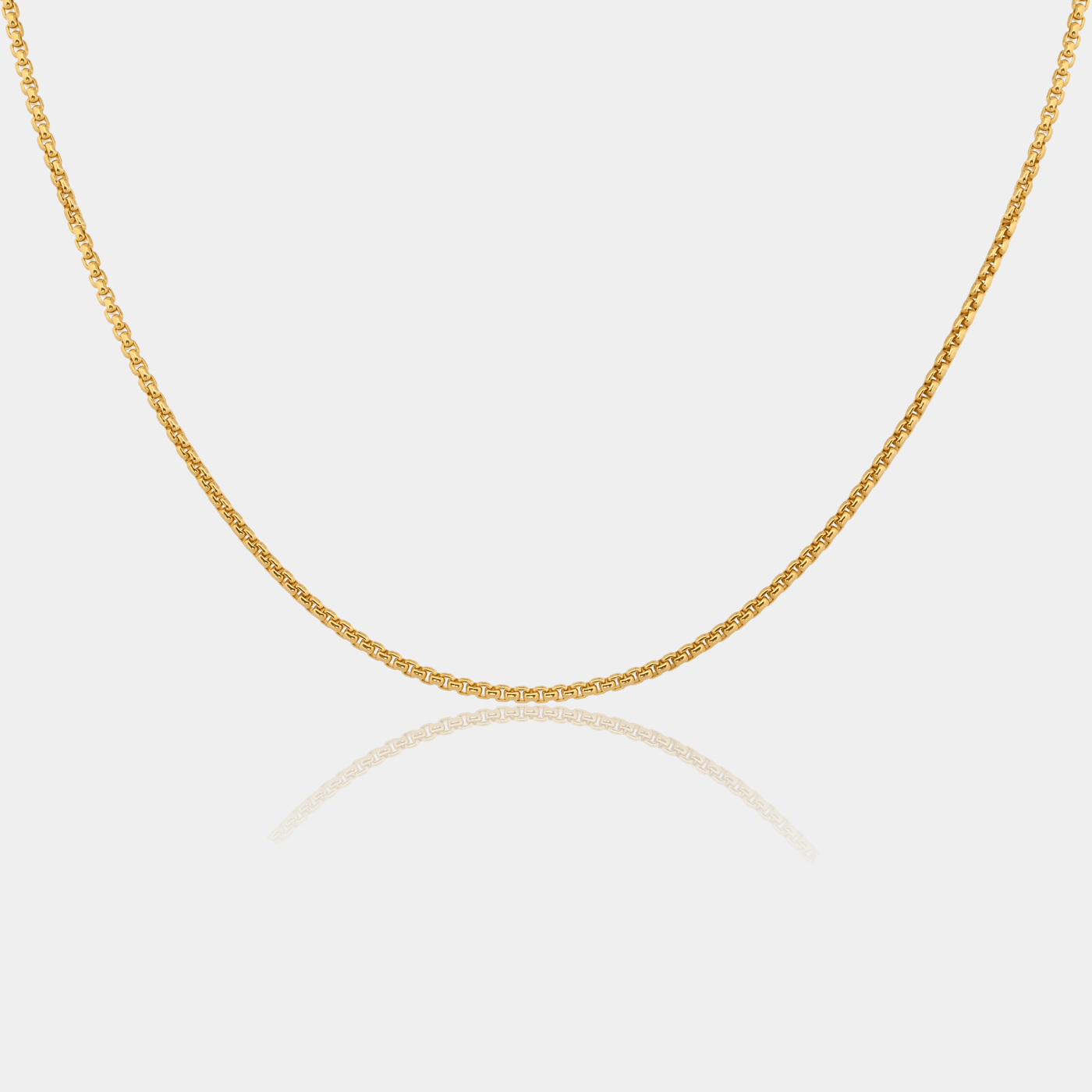 14K Gold Filled Necklaces Round Box Chain Necklace LINK'D THE LABEL