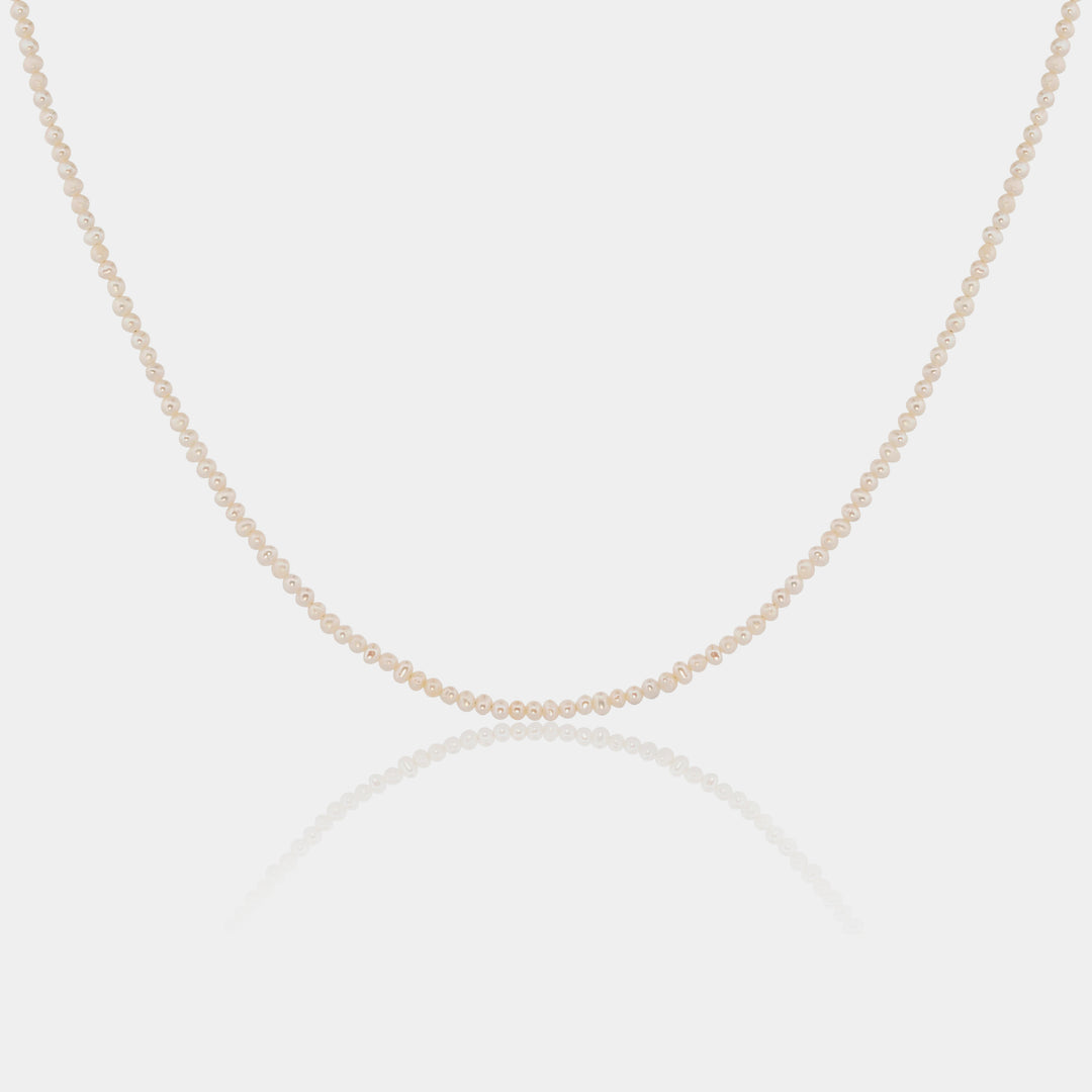 14K Gold Filled Necklaces Tiny Pearl Choker Necklace LINK'D THE LABEL