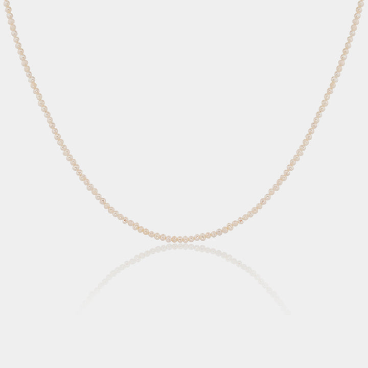 14K Gold Filled Necklaces Tiny Pearl Choker Necklace LINK'D THE LABEL