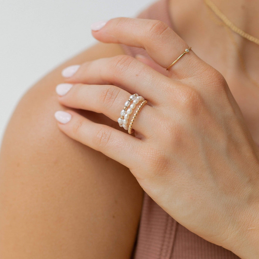 2mm gold filled beaded ring
