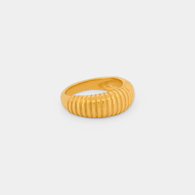 Ribbed Dome Ring in stainless steel