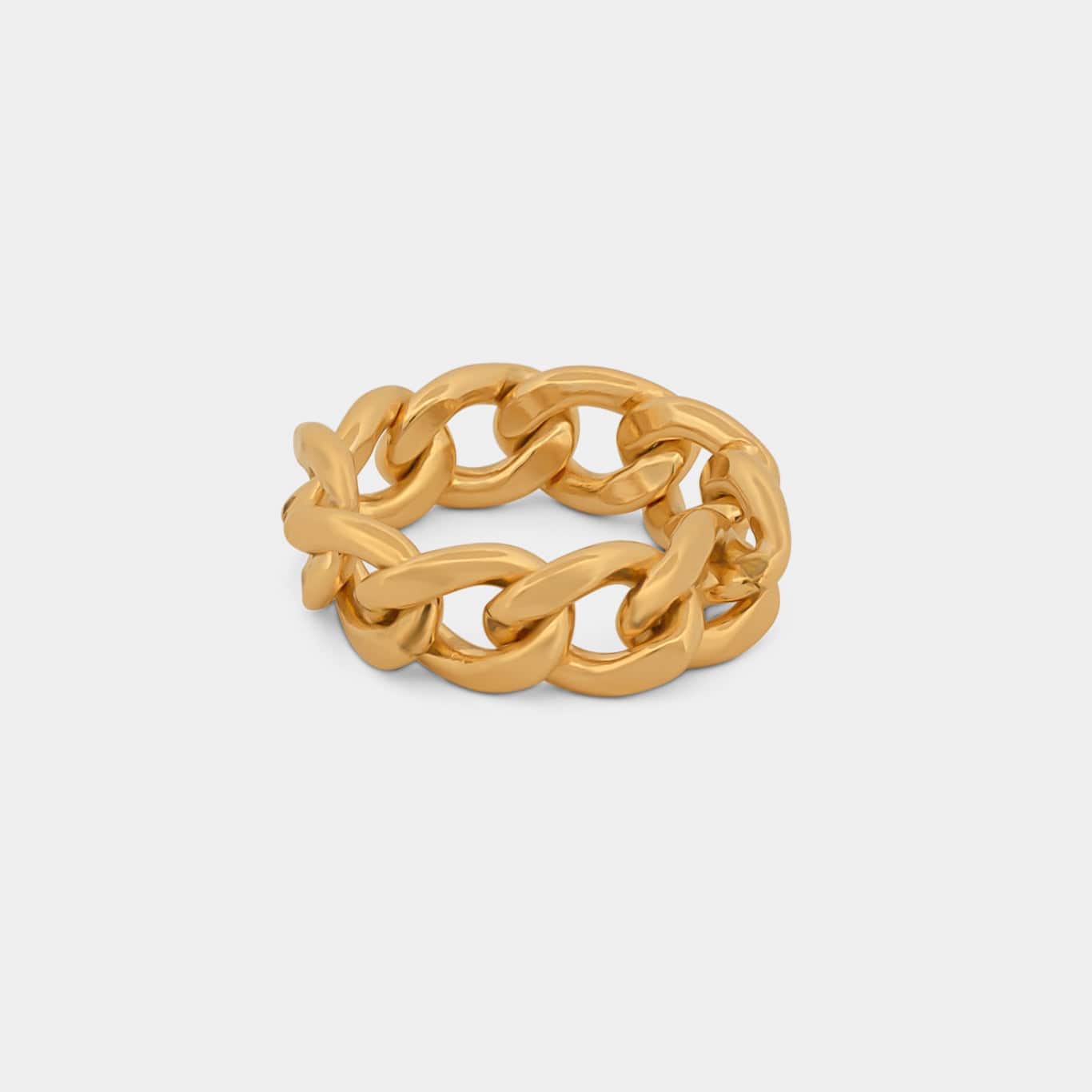 14k Gold Filled Chain Ring | Chunky Gold Chain Ring – LINK'D THE LABEL