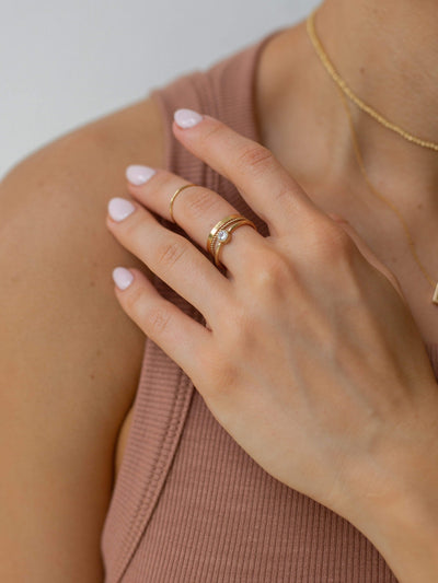 CZ stacking ring in 14k gold fill