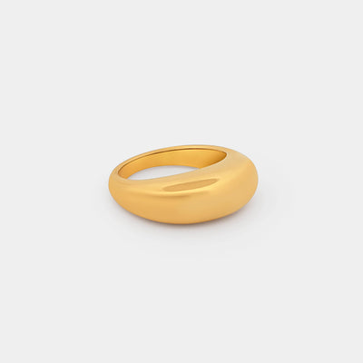 Bubble gold plated Dome ring  in stainless steel