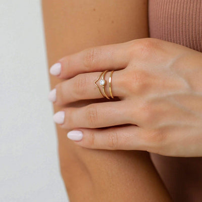 Faceted Stackable Ring in 14k gold fill