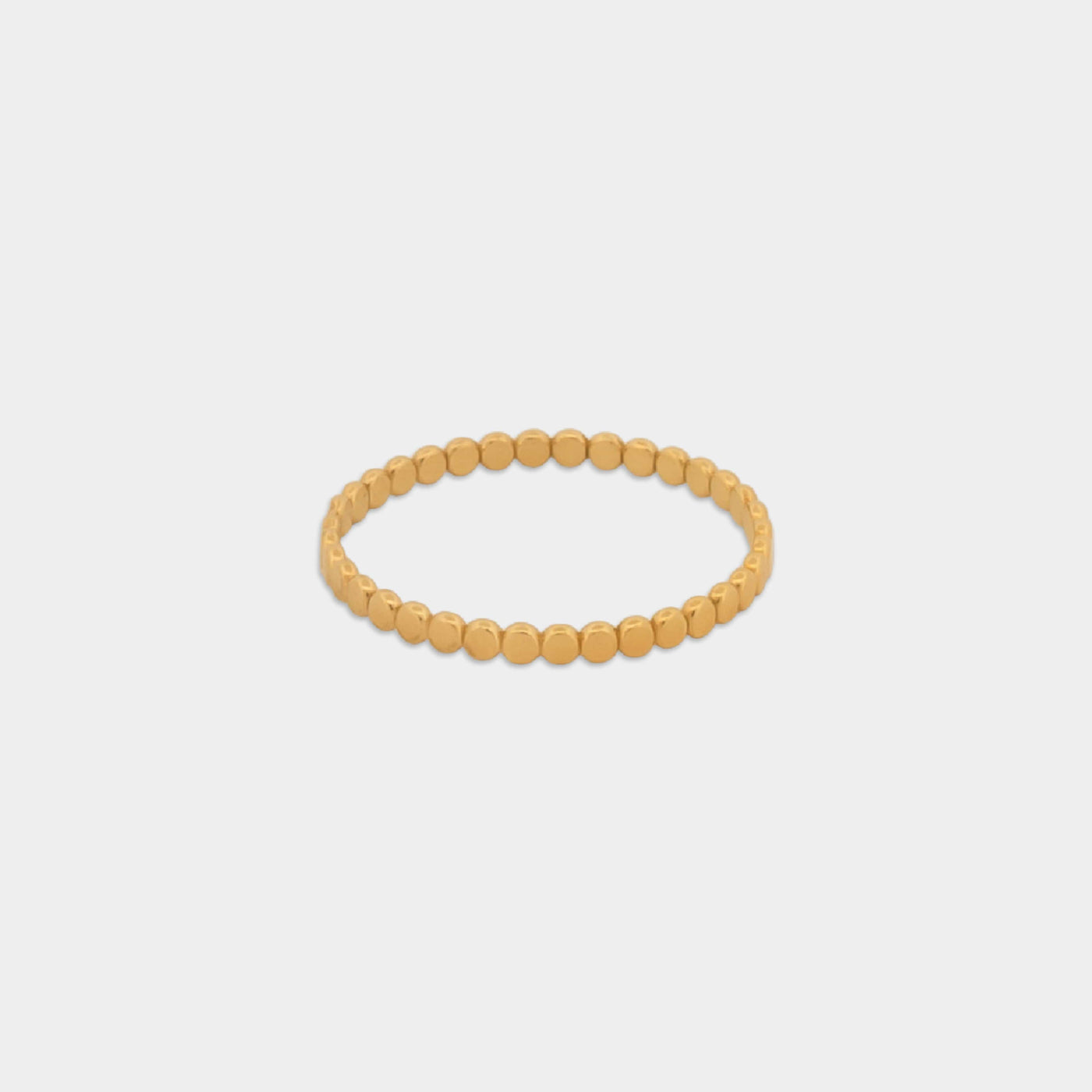 flat beaded ring in 14k gold fill