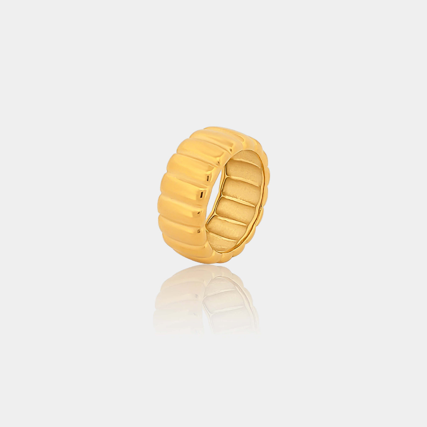 Chunky Gold Ribbed Ring
