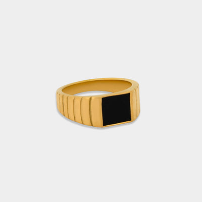 Gold square Signet Ring 