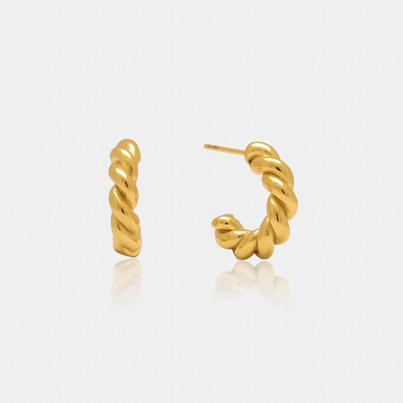 croissant twisted hoop earrings in gold